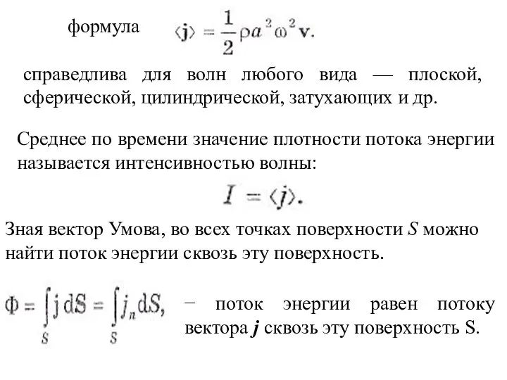 формула справедлива для волн любого вида — плоской, сферической, цилиндрической, затухающих