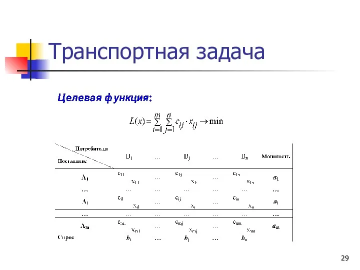 Транспортная задача