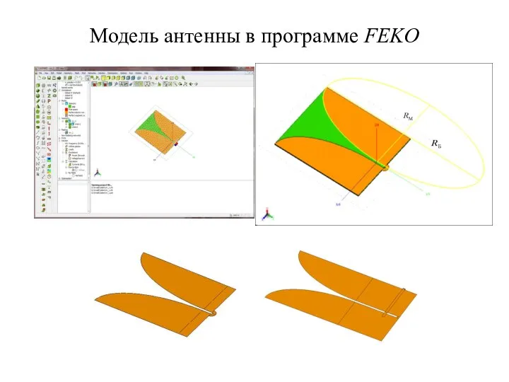 Модель антенны в программе FEKO