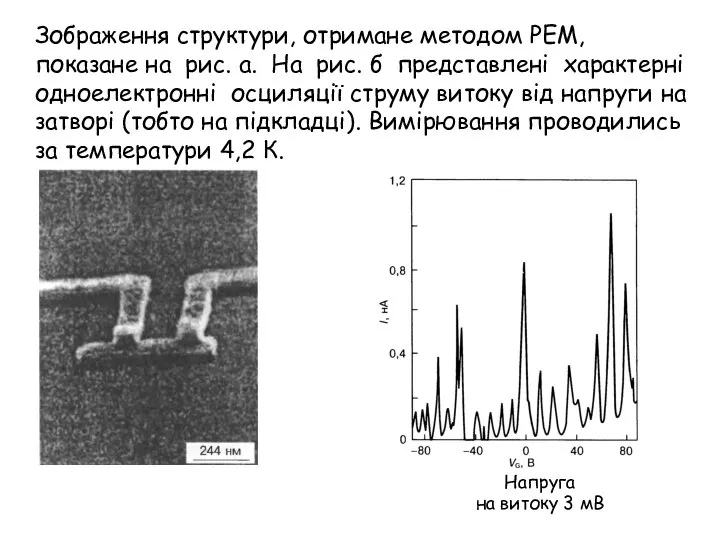 Зображення структури, отримане методом РЕМ, показане на рис. а. На рис.