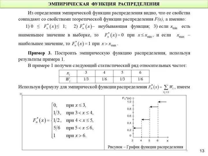 ЭМПИРИЧЕСКАЯ ФУНКЦИЯ РАСПРЕДЕЛЕНИЯ