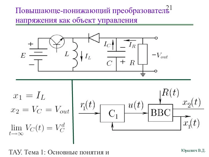 ТАУ. Тема 1: Основные понятия и определения. Повышающе-понижающий преобразователь напряжения как объект управления