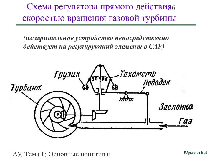 ТАУ. Тема 1: Основные понятия и определения. Схема регулятора прямого действия