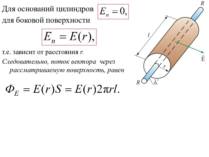 Для оснований цилиндров для боковой поверхности т.е. зависит от расстояния r.