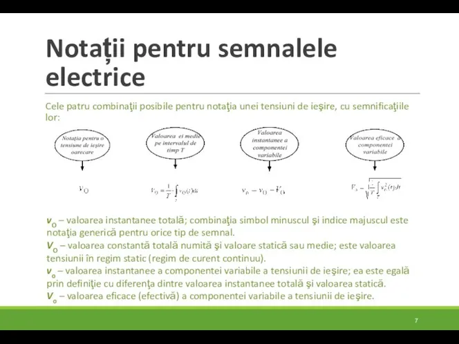 Notații pentru semnalele electrice Cele patru combinaţii posibile pentru notaţia unei