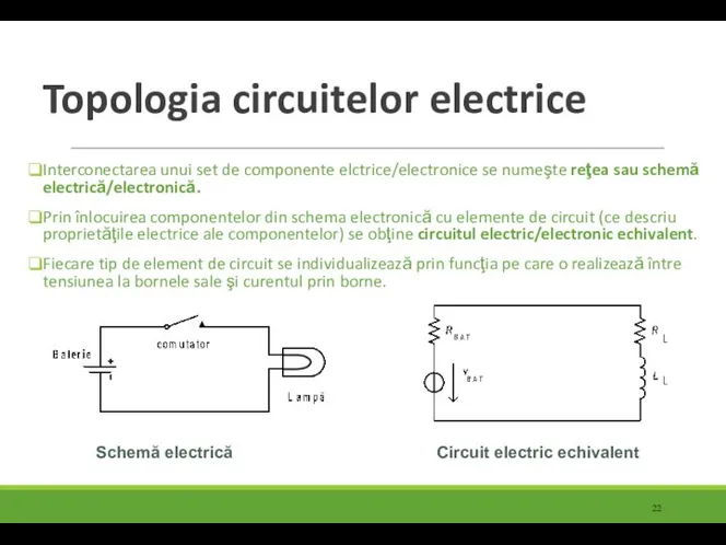 Topologia circuitelor electrice Interconectarea unui set de componente elctrice/electronice se numeşte