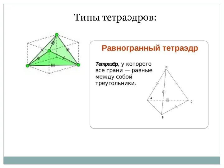 Типы тетраэдров: