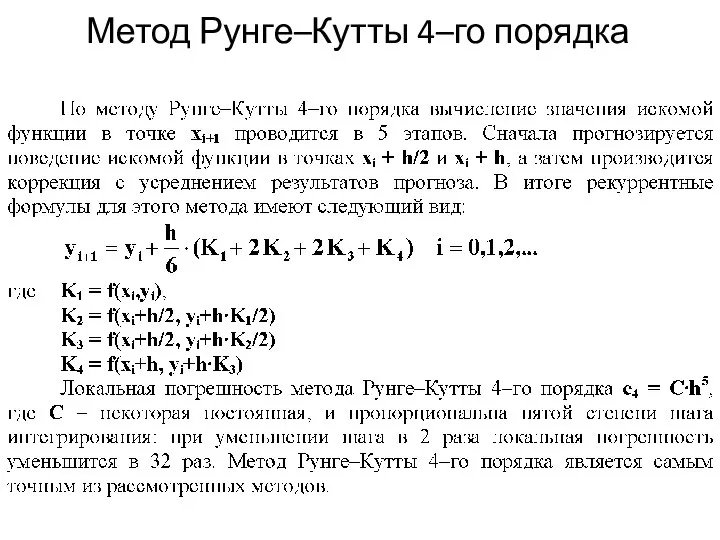 Метод Рунге–Кутты 4–го порядка