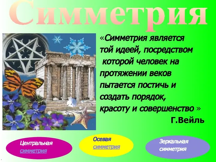 «Симметрия является той идеей, посредством которой человек на протяжении веков пытается