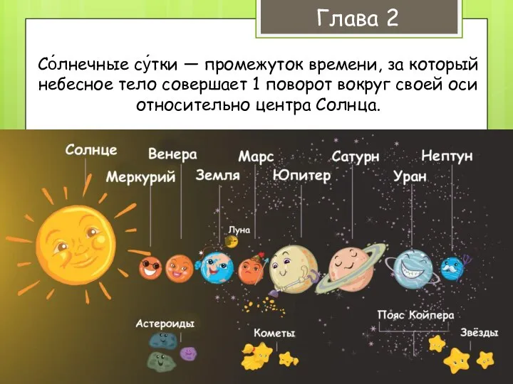 Глава 2 Со́лнечные су́тки — промежуток времени, за который небесное тело