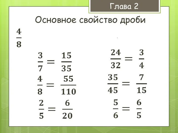 Глава 2 Основное свойство дроби