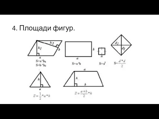 4. Площади фигур.