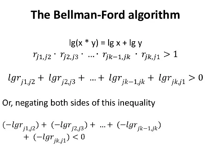 The Bellman-Ford algorithm