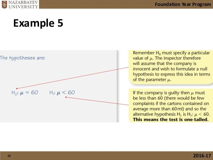 Foundation Year Program 2016-17 Example 5