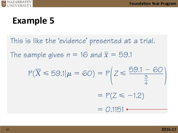 Foundation Year Program 2016-17 Example 5