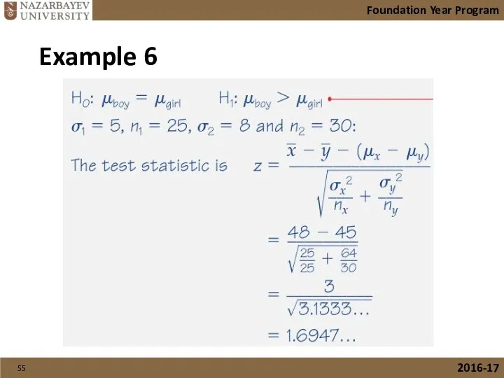 Foundation Year Program 2016-17 Example 6