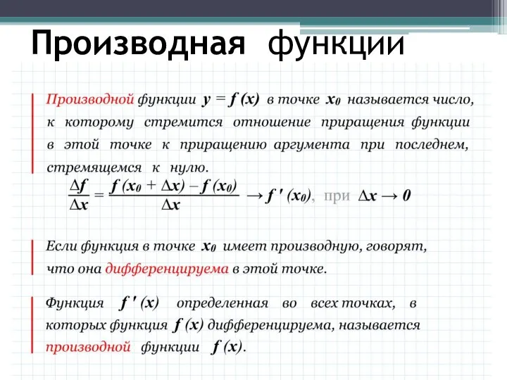 Производная функции