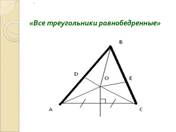 «Все треугольники равнобедренные» .