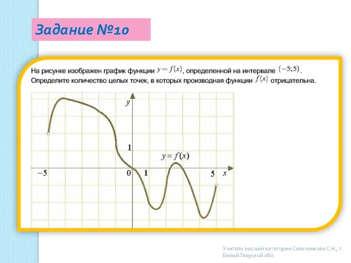 Задание №10 Учитель высшей категории Сильченкова С.Н., г.Белый Тверской обл.