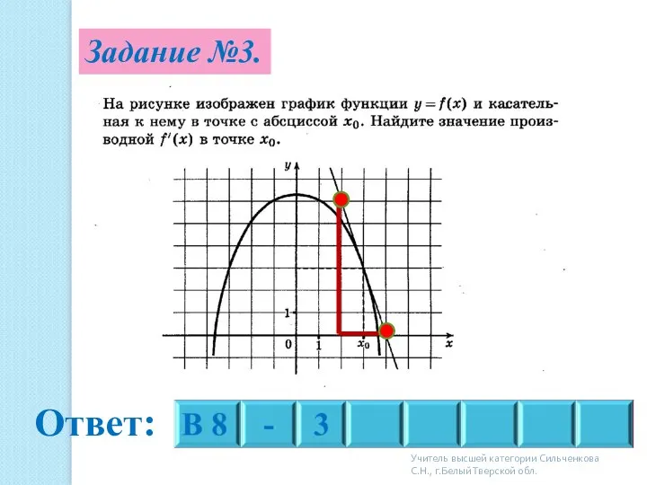 Задание №3. Ответ: Учитель высшей категории Сильченкова С.Н., г.Белый Тверской обл.