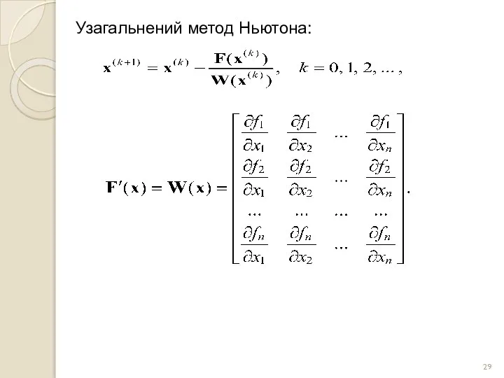 Узагальнений метод Ньютона: