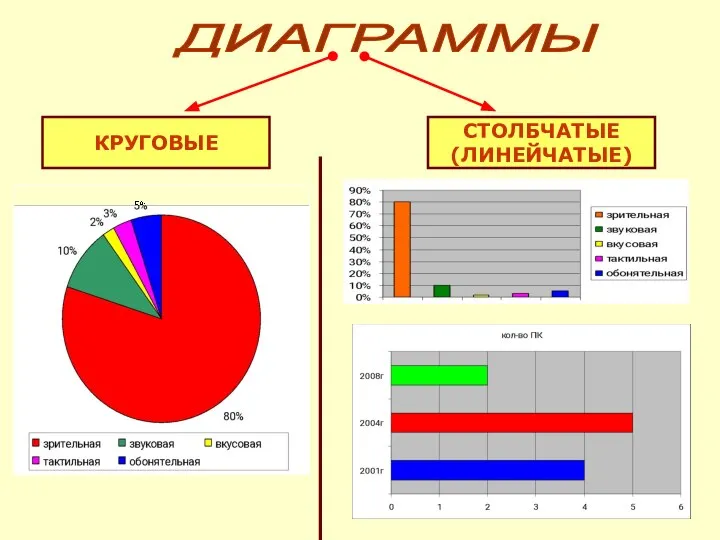 ДИАГРАММЫ КРУГОВЫЕ СТОЛБЧАТЫЕ (ЛИНЕЙЧАТЫЕ)