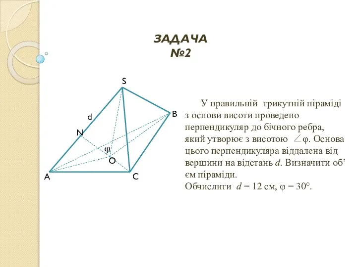 У правильній трикутній піраміді з основи висоти проведено перпендикуляр до бічного