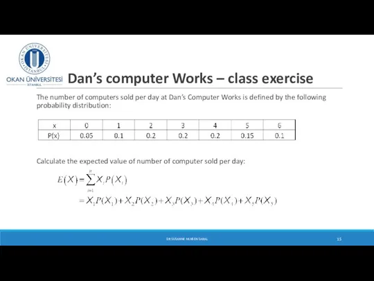 Dan’s computer Works – class exercise The number of computers sold