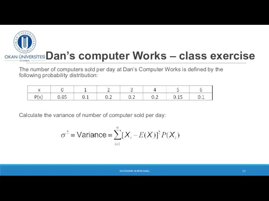 Dan’s computer Works – class exercise The number of computers sold