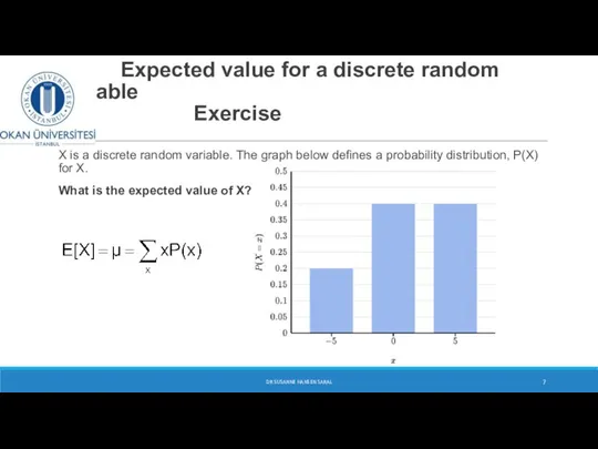Expected value for a discrete random variable Exercise X is a