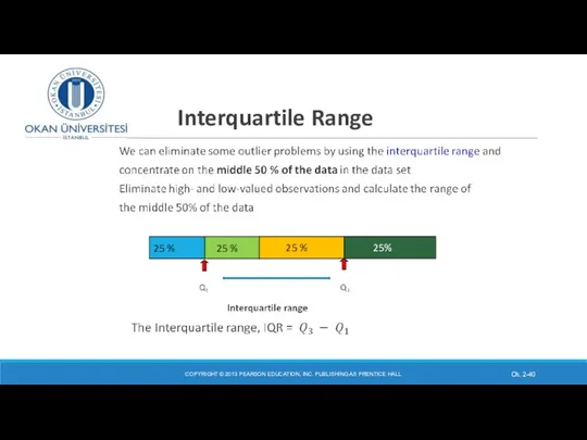 Interquartile Range COPYRIGHT © 2013 PEARSON EDUCATION, INC. PUBLISHING AS PRENTICE