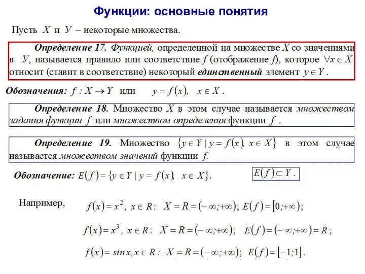 Функции: основные понятия