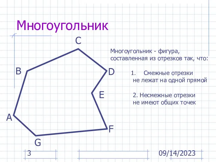 09/14/2023 Многоугольник А В С D F G E Многоугольник -