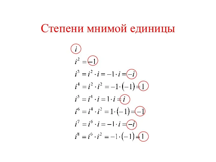 Степени мнимой единицы