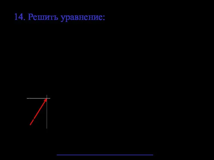 14. Решить уравнение: Пусть Запишем данное число в тригонометрической форме: х у 1 0 ϕ