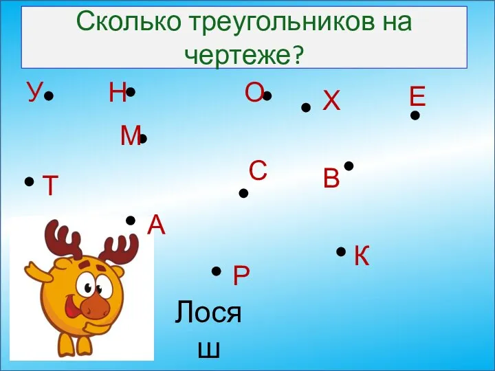 Сколько треугольников на чертеже? А М С О К Н Е