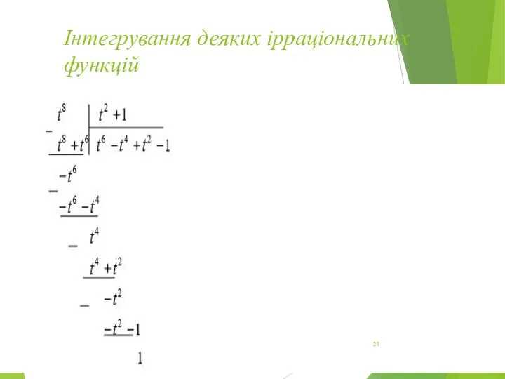 Інтегрування деяких ірраціональних функцій