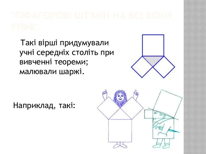 "ПІФАГОРОВІ ШТАНИ НА ВСІ БОКИ РІВНІ". Такі вірші придумували учні середніх