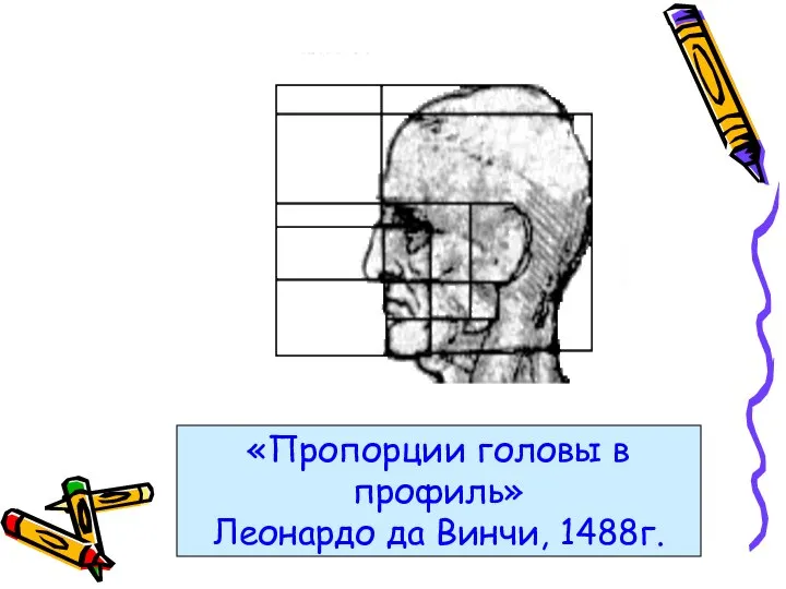 «Пропорции головы в профиль» Леонардо да Винчи, 1488г.