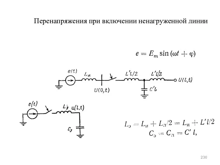 Перенапряжения при включении ненагруженной линии