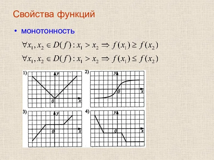 Свойства функций монотонность