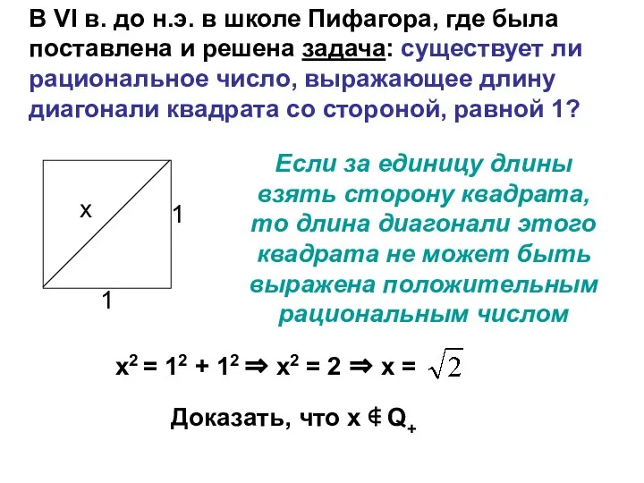 В VI в. до н.э. в школе Пифагора, где была поставлена