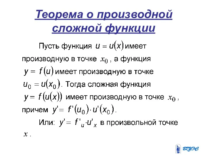 Теорема о производной сложной функции