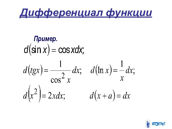 Дифференциал функции