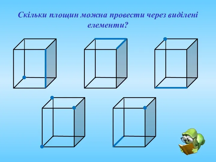 Скільки площин можна провести через виділені елементи?