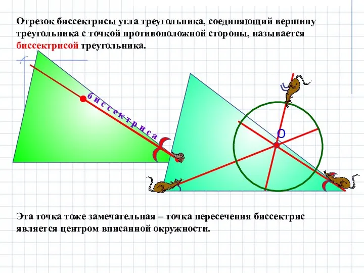 Отрезок биссектрисы угла треугольника, соединяющий вершину треугольника с точкой противоположной стороны,