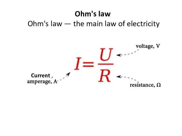 Ohm's law Ohm's law — the main law of electricity Current ,