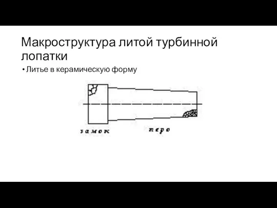 Макроструктура литой турбинной лопатки Литье в керамическую форму