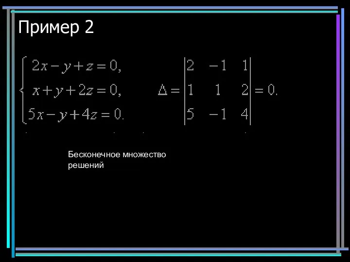 Пример 2 Бесконечное множество решений