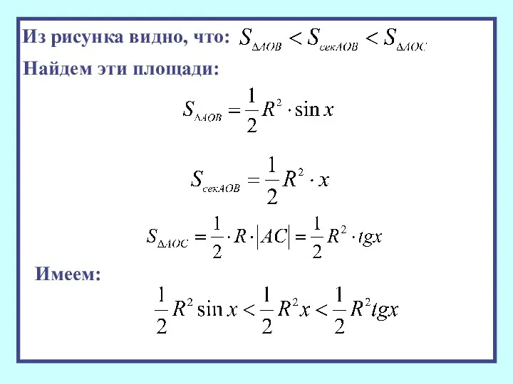 Из рисунка видно, что: Найдем эти площади: Имеем: